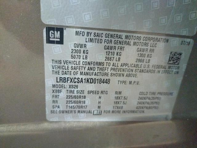 Photo 14 from auction – 2019 BUICK ENVISION E with VIN LRBFXCSA1KD018448