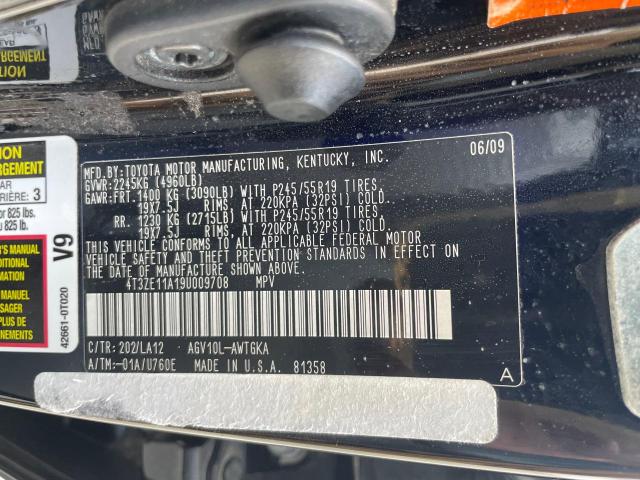 Photo 10 from auction – 2009 TOYOTA VENZA with VIN 4T3ZE11A19U009708