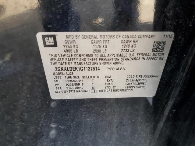 Photo 14 from auction – 2016 CHEVROLET EQUINOX LT with VIN 2GNALDEK1G1137614