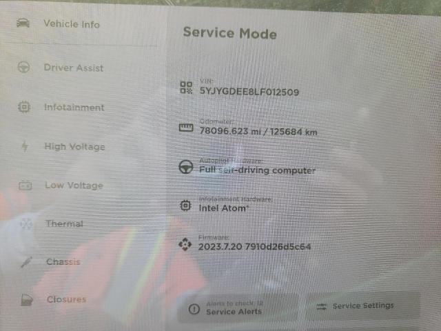 Photo 9 from auction – 2020 TESLA MODEL Y with VIN 5YJYGDEE8LF012509