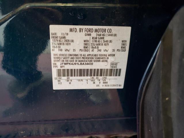 Photo 14 from auction – 2020 FORD EDGE SEL with VIN 2FMPK4J91LBA34430