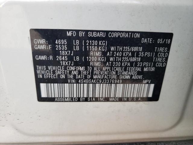 Photo 14 from auction – 2018 SUBARU OUTBACK 2. with VIN 4S4BSAKC9J3376949