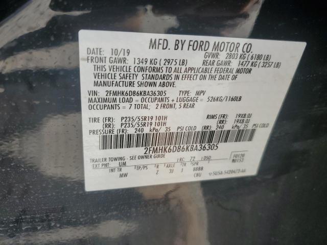 Снимка 14 от търг – 2019 FORD FLEX LIMIT с VIN 2FMHK6D86KBA36305