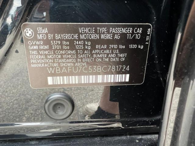 Photo 10 from auction – 2011 BMW 535 XI with VIN WBAFU7C53BC781724