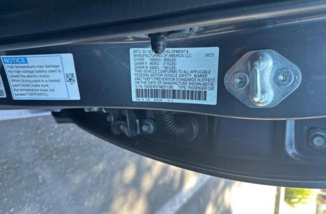 Photo 10 from auction – 2021 HONDA INSIGHT EX with VIN 19XZE4F57ME011383