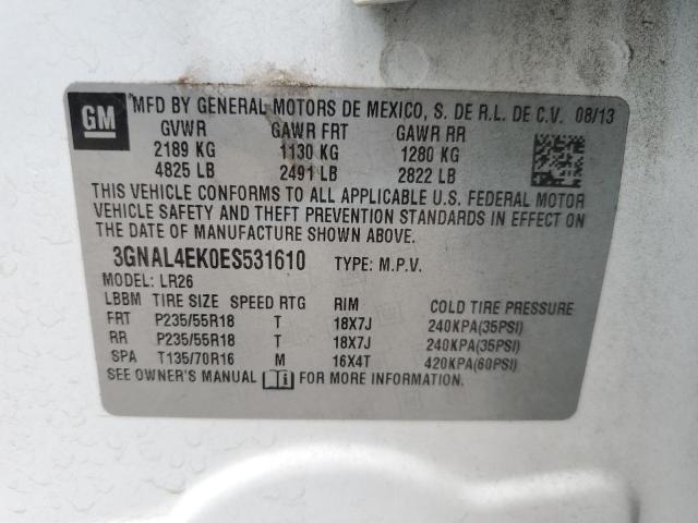 Photo 14 from auction – 2014 CHEVROLET CAPTIVA LT with VIN 3GNAL4EK0ES531610