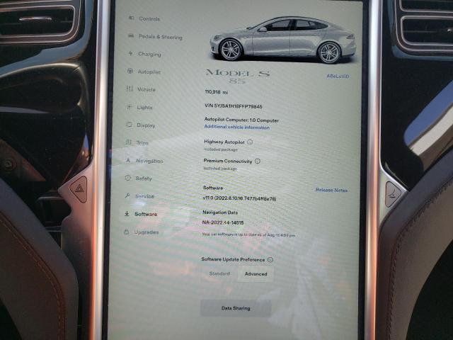 Photo 9 from auction – 2015 TESLA MODEL S 85 with VIN 5YJSA1H18FFP79845