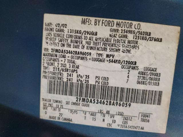 Photo 14 from auction – 2002 FORD WINDSTAR S with VIN 2FMDA53462BA96059