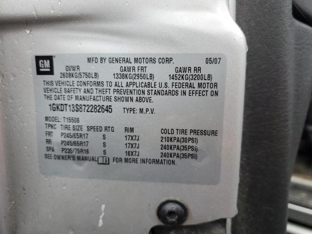 Photo 14 from auction – 2007 GMC ENVOY with VIN 1GKDT13S872282645