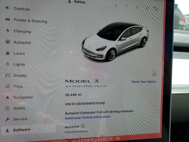 Photo 9 from auction – 2021 TESLA MODEL 3 with VIN 5YJ3E1EA6MF870042
