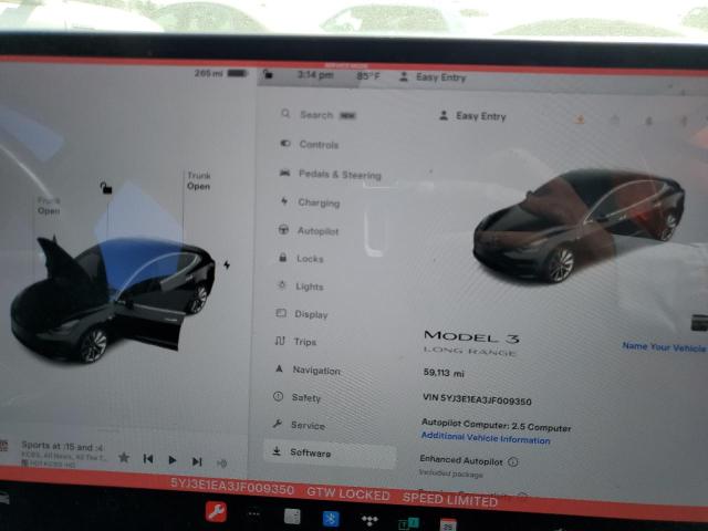 Photo 9 from auction – 2018 TESLA MODEL 3 with VIN 5YJ3E1EA3JF009350