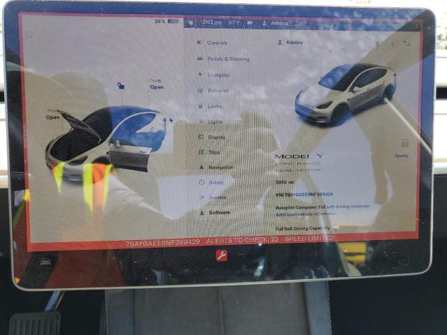 Foto 9 de la subasta – 2022 TESLA MODEL Y con VIN 7SAYGAEE9NF399429