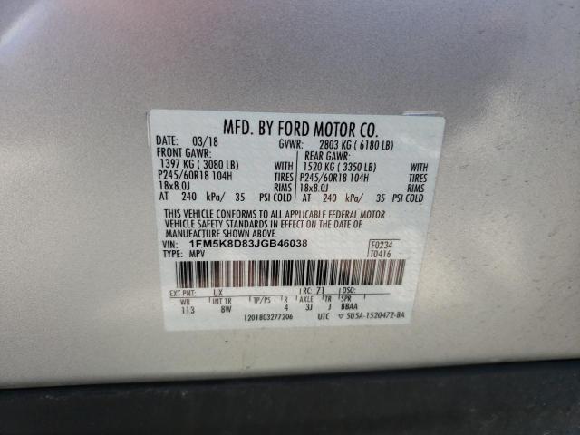 Photo 14 from auction – 2018 FORD EXPLORER X with VIN 1FM5K8D83JGB46038