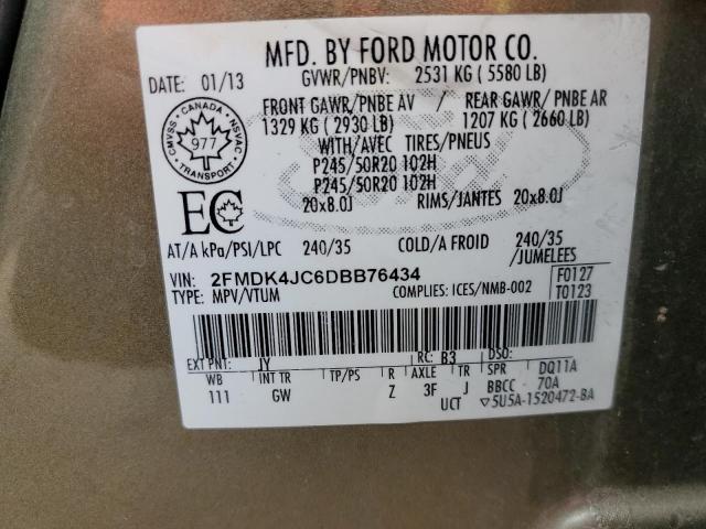 Photo 14 from auction – 2013 FORD EDGE SEL with VIN 2FMDK4JC6DBB76434