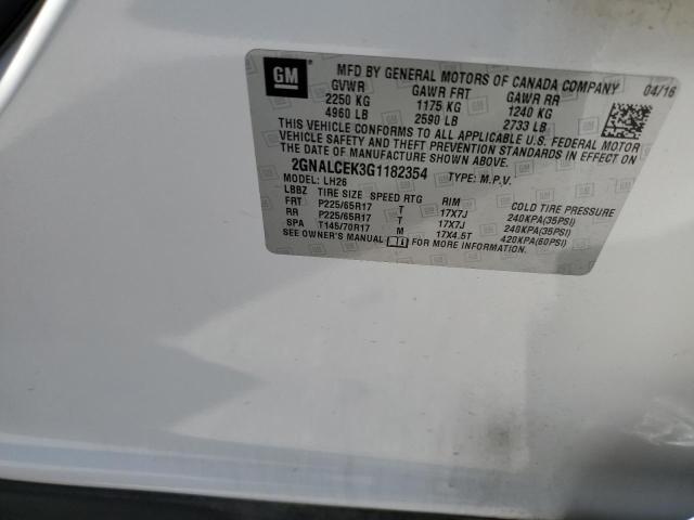 Photo 14 from auction – 2016 CHEVROLET EQUINOX LT with VIN 2GNALCEK3G1182354