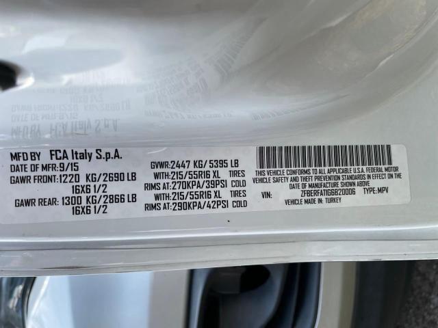 Photo 10 from auction – 2016 RAM PROMASTER with VIN ZFBERFAT1G6B20006