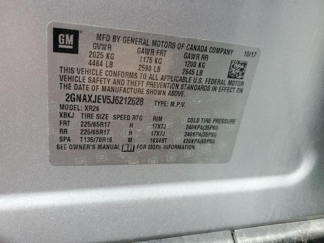 Photo 14 from auction – 2018 CHEVROLET EQUINOX LT with VIN 2GNAXJEV5J6212628