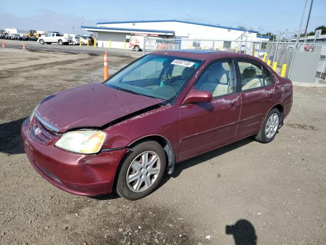 HONDA CIVIC EX 2003 with VIN 2HGES26733H626482 - Photo from auction