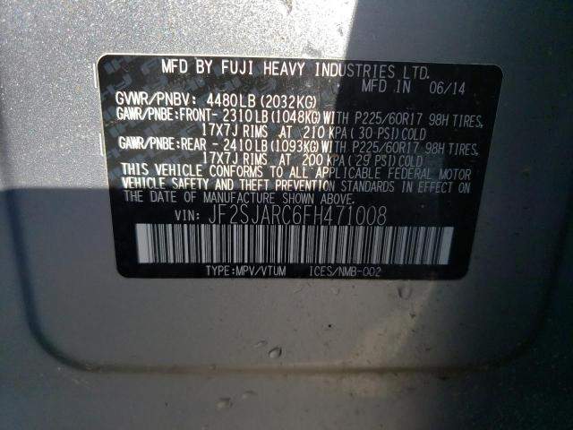 Photo 14 from auction – 2015 SUBARU FORESTER 2 with VIN JF2SJARC6FH471008