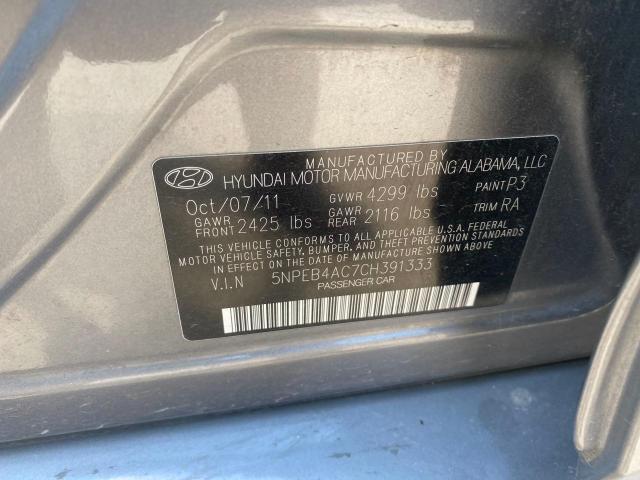 Photo 10 from auction – 2012 HYUNDAI SONATA GLS with VIN 5NPEB4AC7CH391333