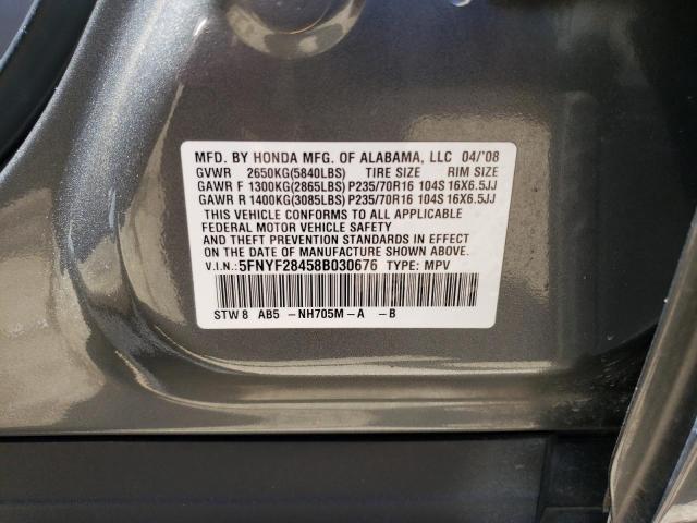Photo 14 from auction – 2008 HONDA PILOT EX with VIN 5FNYF28458B030676