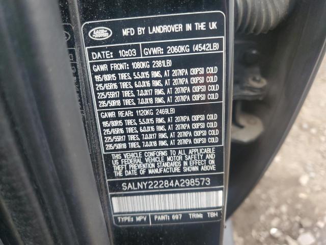 Photo 14 from auction – 2004 LAND ROVER FREELANDER with VIN SALNY22284A298573