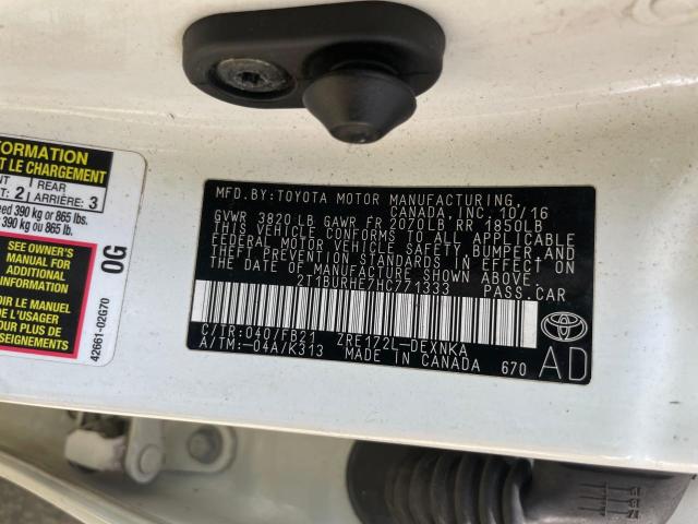 Photo 10 from auction – 2017 TOYOTA COROLLA L with VIN 2T1BURHE7HC771333