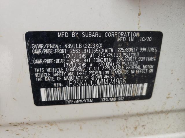 Photo 14 from auction – 2021 SUBARU FORESTER P with VIN JF2SKAJC0MH424966