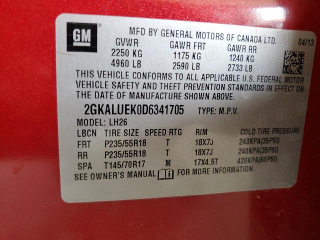 Photo 14 from auction – 2013 GMC TERRAIN SL with VIN 2GKALUEK0D6341705