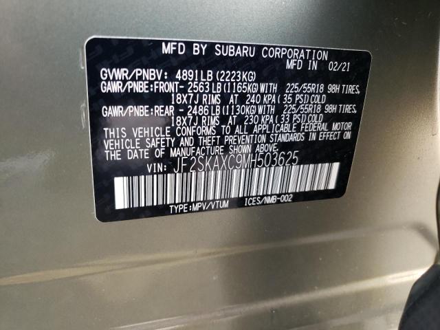 Photo 14 from auction – 2021 SUBARU FORESTER T with VIN JF2SKAXC9MH503625