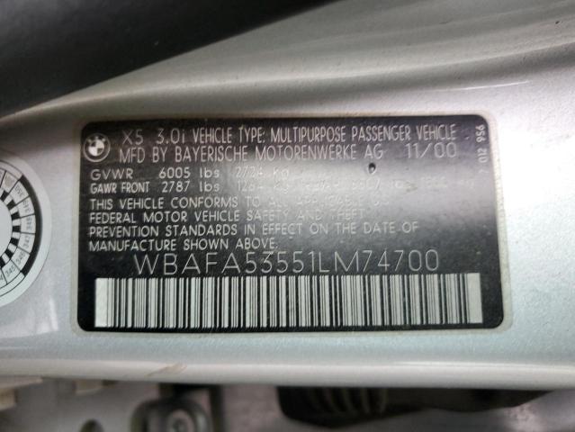 Photo 14 from auction – 2001 BMW X5 3.0I with VIN WBAFA53551LM74700