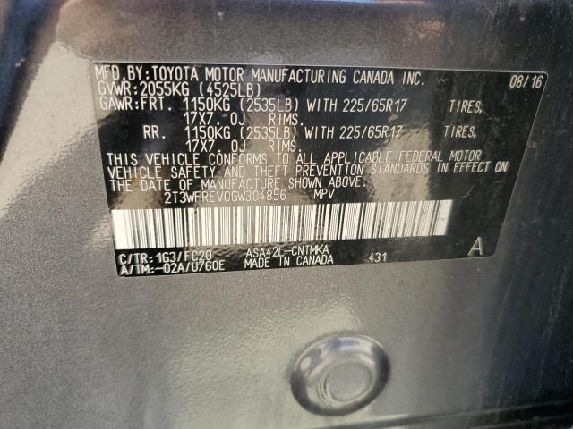 Photo 14 from auction – 2016 TOYOTA RAV4 XLE with VIN 2T3WFREV0GW304856