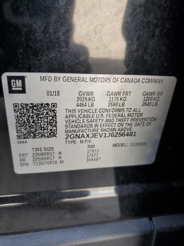 Photo 14 from auction – 2018 CHEVROLET EQUINOX LT with VIN 2GNAXJEV1J6256481