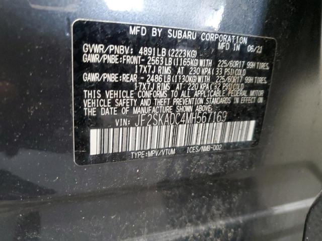 Photo 14 from auction – 2021 SUBARU FORESTER with VIN JF2SKADC4MH567169