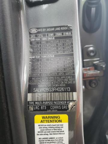 Photo 14 from auction – 2015 LAND ROVER RANGE ROVE with VIN SALVR2BG3FH026113