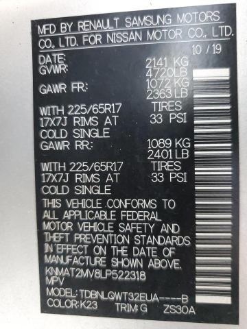 Photo 14 from auction – 2020 NISSAN ROGUE S with VIN KNMAT2MV8LP522318