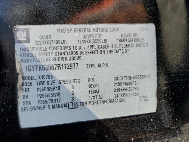 Photo 14 from auction – 2007 CADILLAC ESCALADE L with VIN 1GYFK63867R172977
