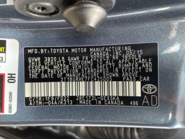 Photo 10 from auction – 2015 TOYOTA COROLLA L with VIN 2T1BURHE7FC425005
