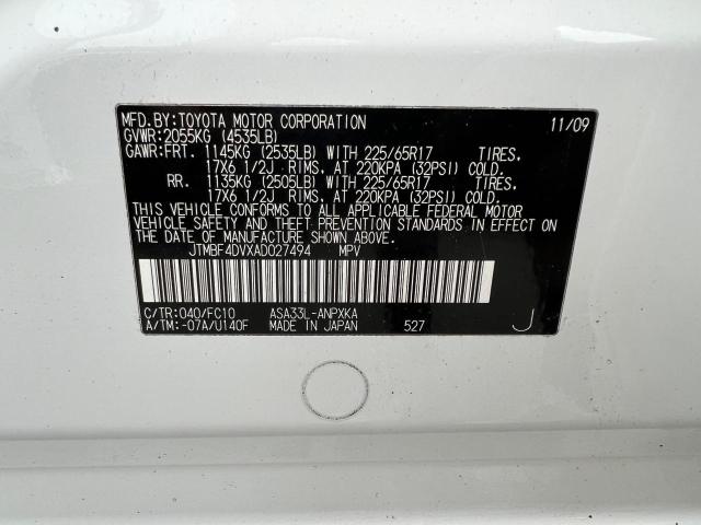 Photo 10 from auction – 2010 TOYOTA RAV4 with VIN JTMBF4DVXAD027494