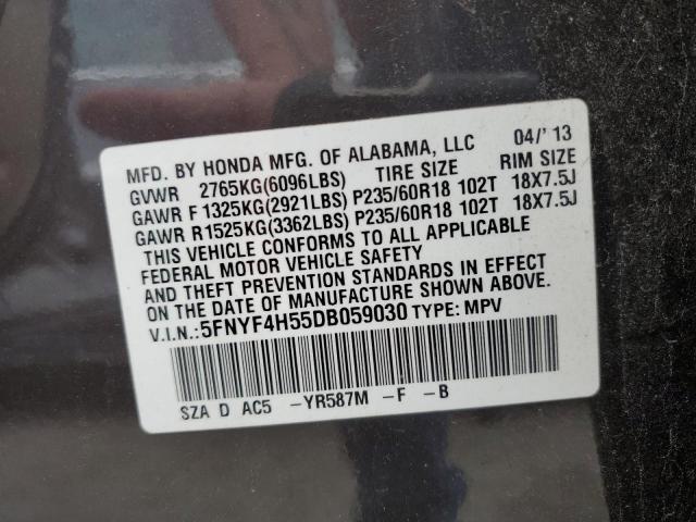 Photo 14 from auction – 2013 HONDA PILOT EXL with VIN 5FNYF4H55DB059030