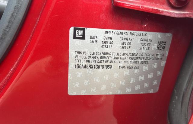 Photo 10 from auction – 2016 CADILLAC ATS with VIN 1G6AA5RX1G0181959
