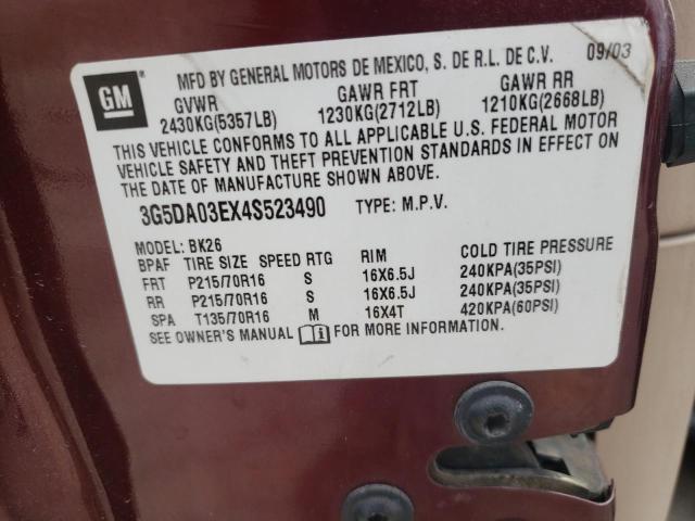 Photo 14 from auction – 2004 BUICK RENDEZVOUS with VIN 3G5DA03EX4S523490