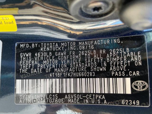 Photo 10 from auction – 2017 TOYOTA CAMRY LE with VIN 4T1BF1FK7HU660283