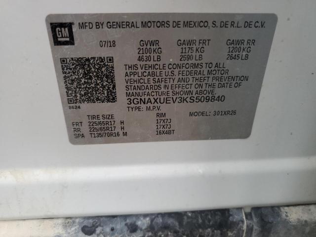 Photo 14 from auction – 2019 CHEVROLET EQUINOX LT with VIN 3GNAXUEV3KS509840