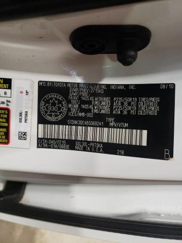 Photo 14 from auction – 2011 TOYOTA SIENNA SPO with VIN 5TDXK3DC4BS069241