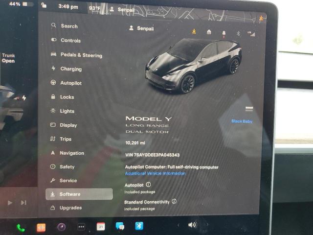 Photo 9 from auction – 2023 TESLA MODEL Y with VIN 7SAYGDEE3PA045343