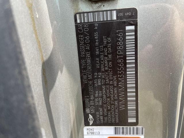 Photo 10 from auction – 2008 MINI COOPER S C with VIN WMWMM33568TP88661