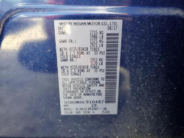 Photo 14 from auction – 2017 NISSAN PATHFINDER with VIN 5N1DR2MM3HC910487