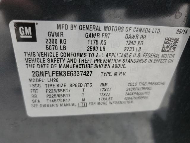 Photo 14 from auction – 2014 CHEVROLET EQUINOX LT with VIN 2GNFLFEK3E6337427