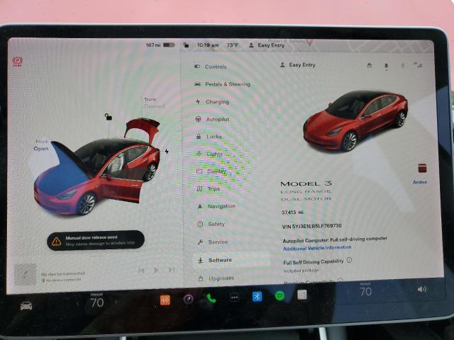 Photo 9 from auction – 2020 TESLA MODEL 3 with VIN 5YJ3E1EB5LF769730